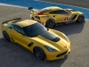(L to R) The all-new 2015 Corvette Z06 and 2014 Corvette C7.R race car