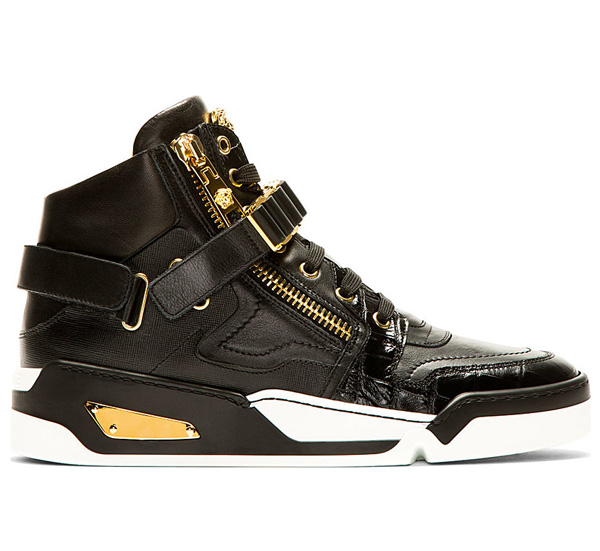 Versace Black \u0026 Gold High-Top Sneakers 